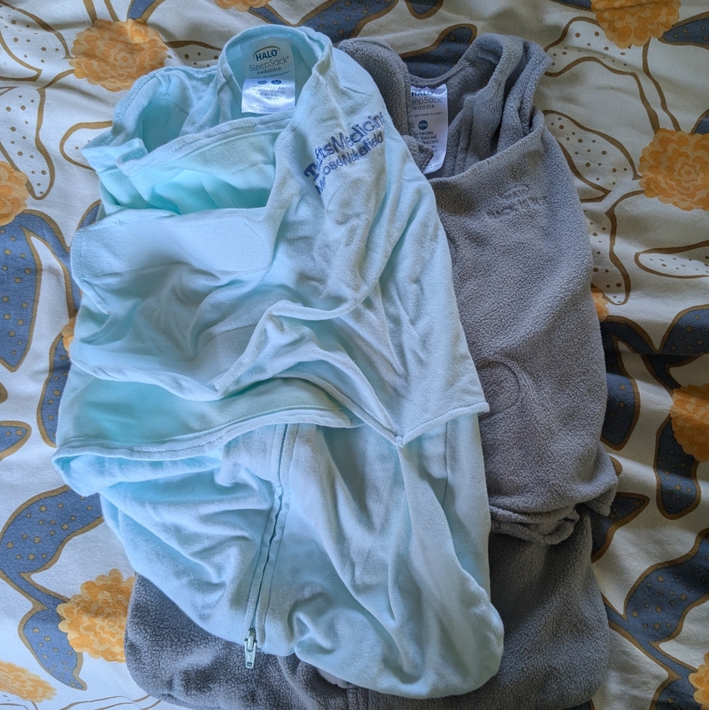 2 Halo SleepSack Swaddles 0-3 Months